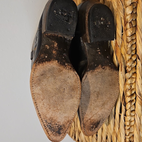 Vintage Diamond J Leather Mens Western Cowboy Boots Sz. 8 EE Wide - Picture 7 of 16